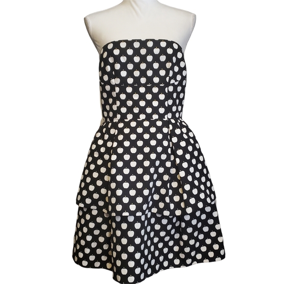 Kate Spade Apple Strapless Peplum Tiered Dress - Picture 2 of 13